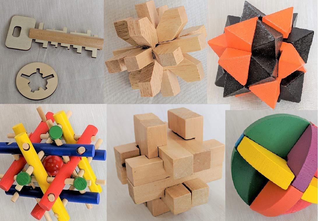 20-in-One Brain Teaser Wooden Puzzle Set for Toddlers to Adults - Image 4