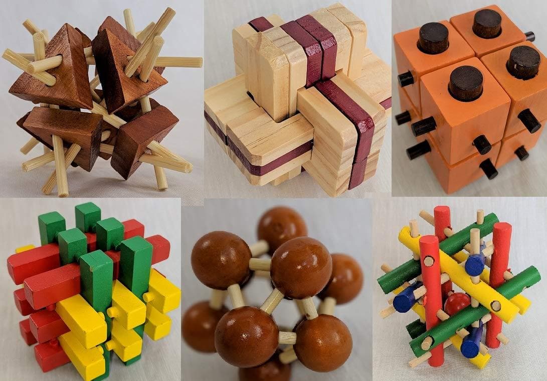 20-in-One Brain Teaser Wooden Puzzle Set for Toddlers to Adults - Image 5