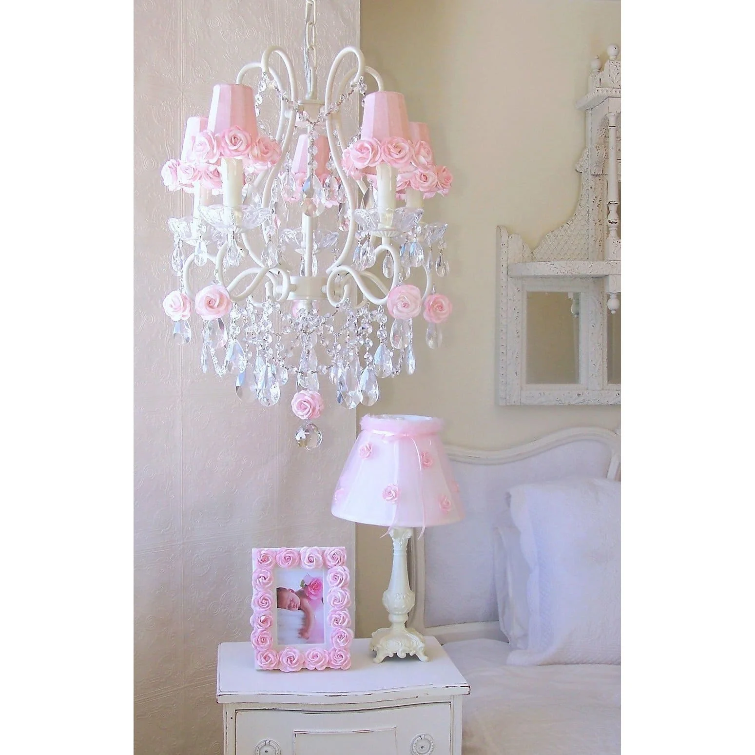 Adele Antique White 5-Light Chandelier - Image 4