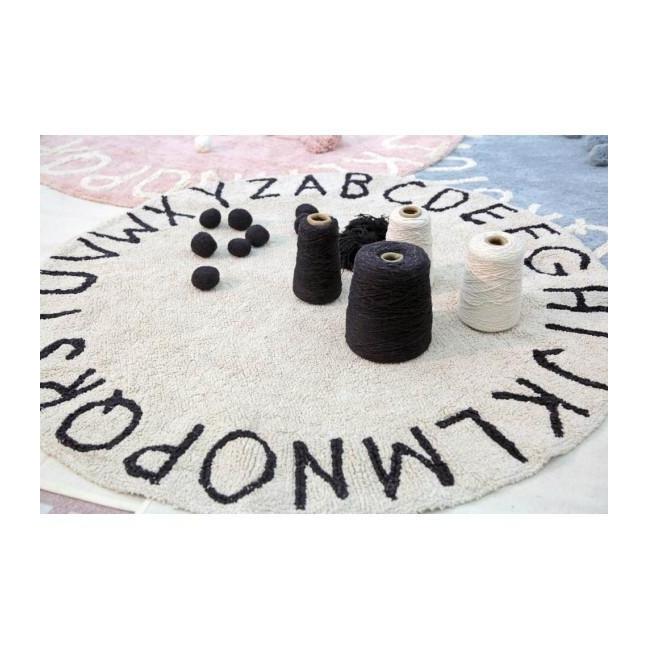 Round ABC Machine Washable Rugs - 5 Feet - Cotton - Image 3