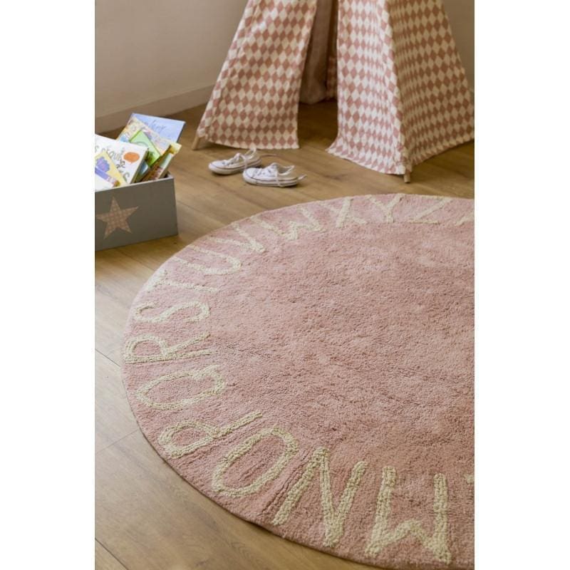 Round ABC Machine Washable Rugs - 5 Feet - Cotton - Image 6