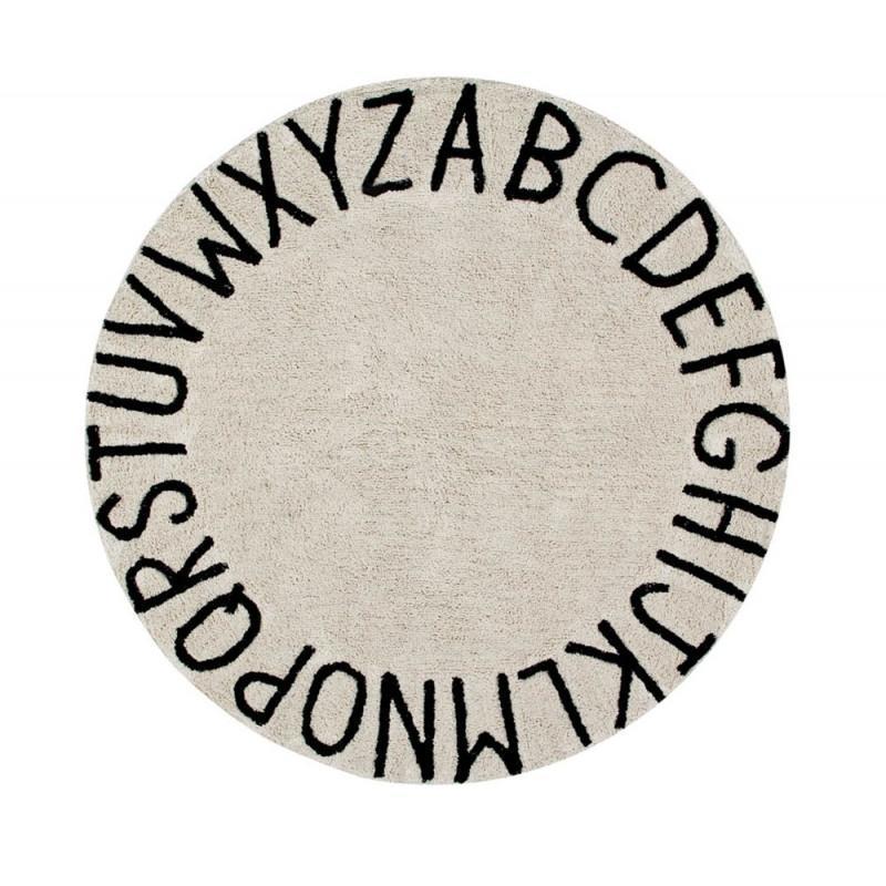 Round ABC Machine Washable Rugs - 5 Feet - Cotton - Image 9