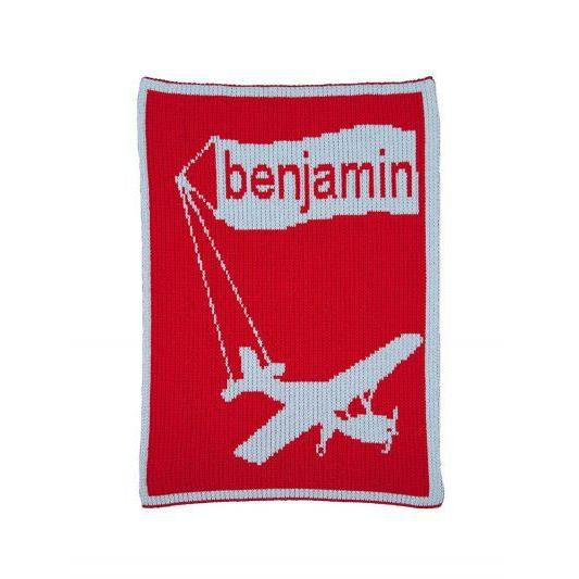 Airplane & Name Banner Personalized Blanket