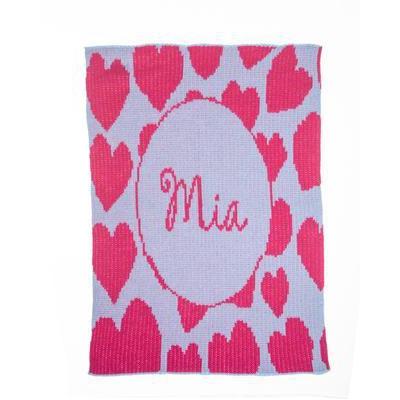 Heavenly Hearts & Name Personalized Stroller Blanket or Baby Blanket