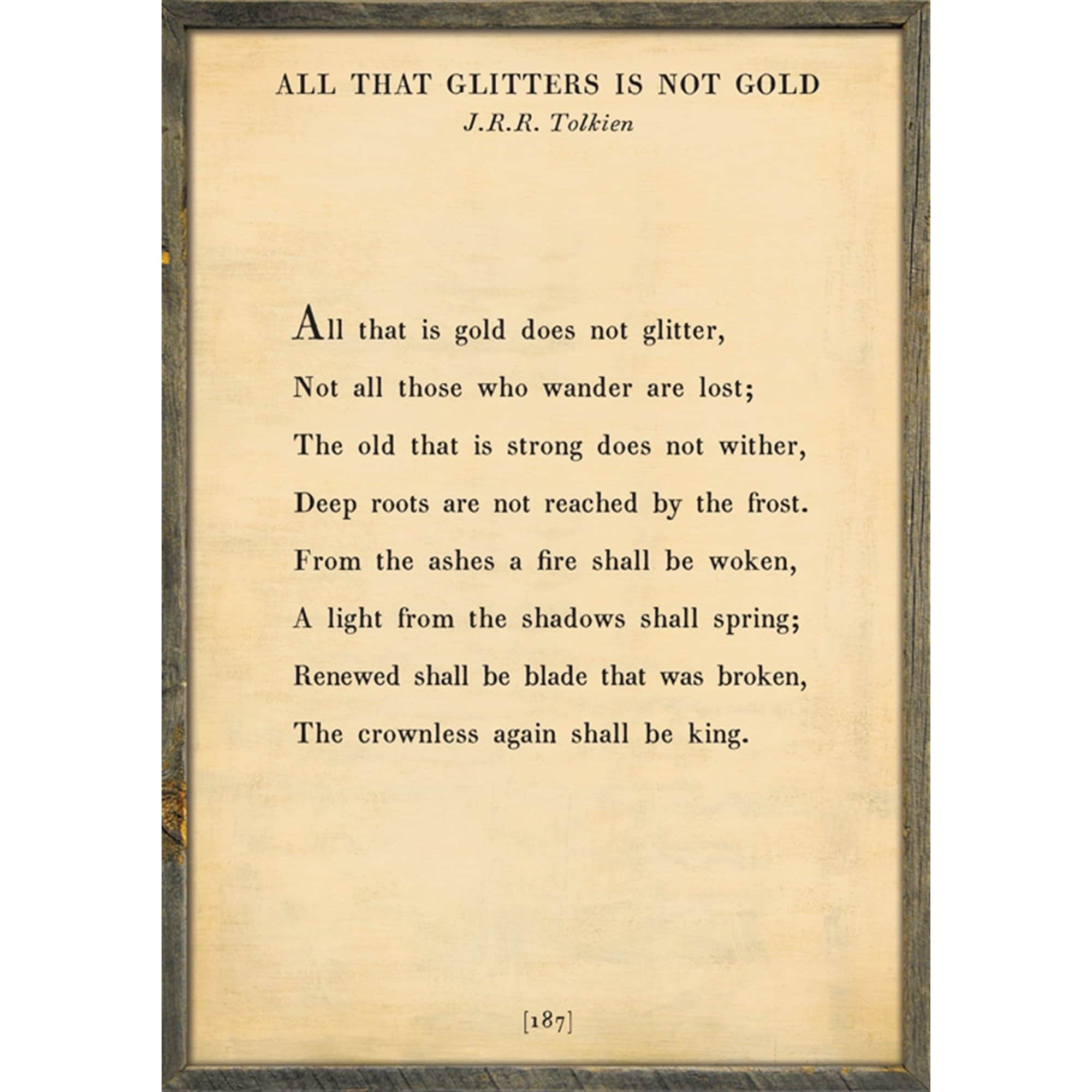 All that is gold does not glitter - Poetry Collection Art Print