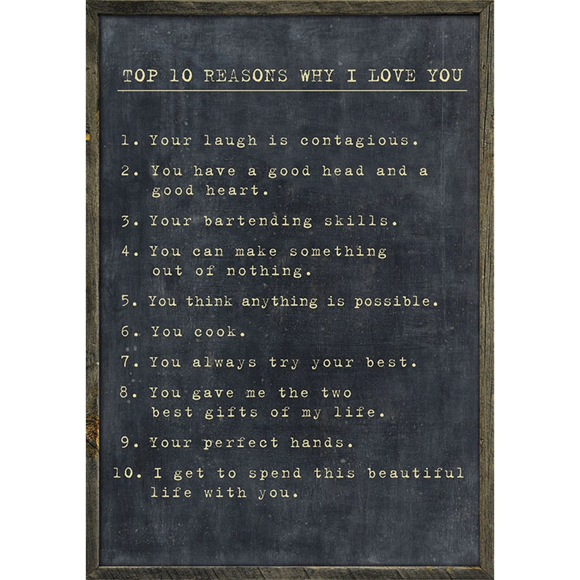 ART PRINT - TOP 10 REASONS WHY I LOVE YOU - Custom reasons