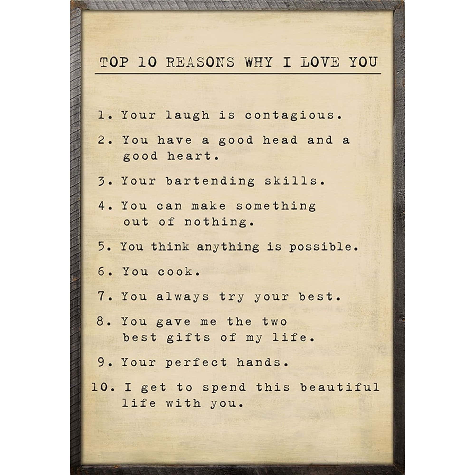 ART PRINT - TOP 10 REASONS WHY I LOVE YOU - Custom reasons - Image 2