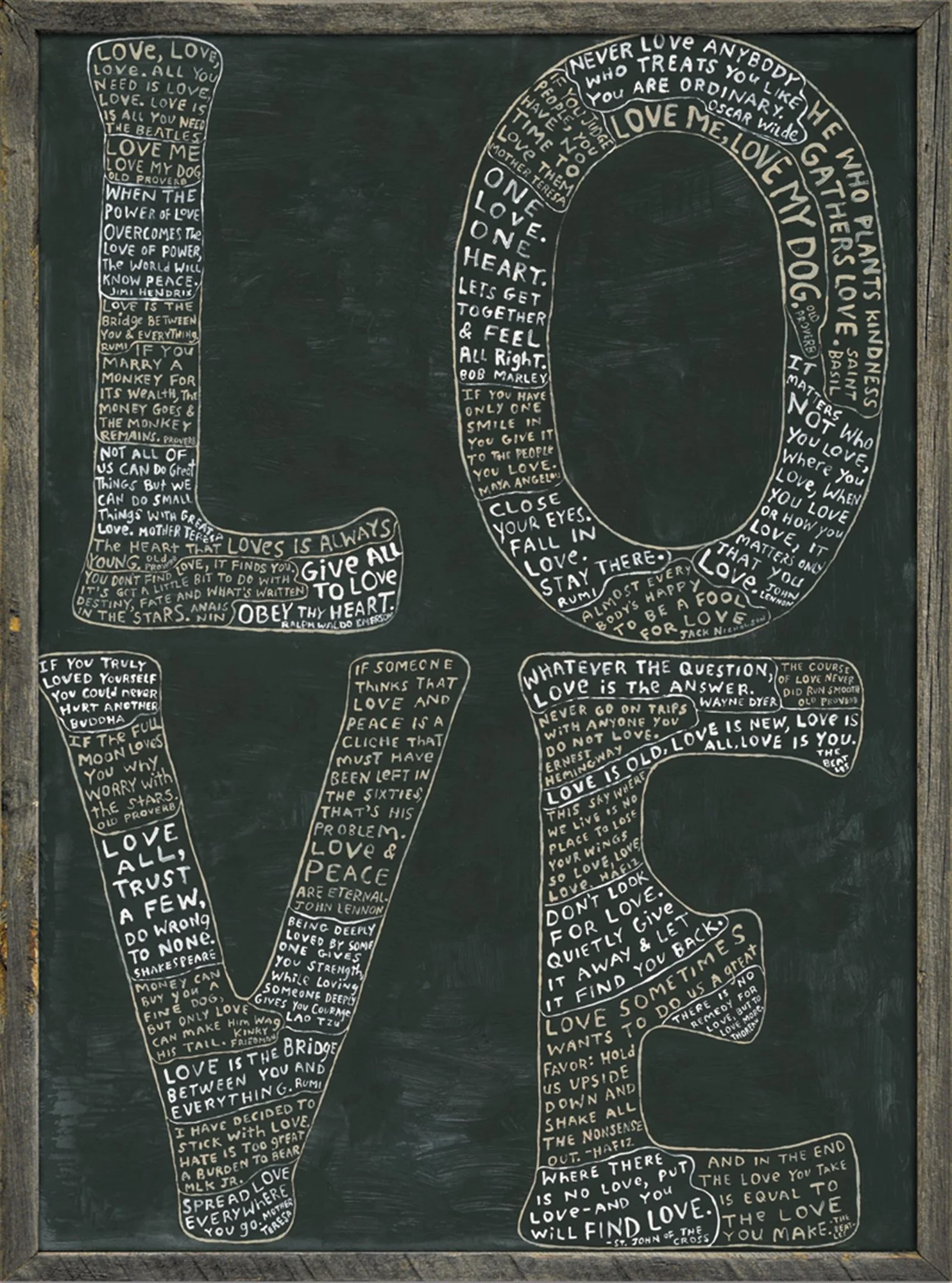 Art Print - L-O-V-E in White and Black - Image 2