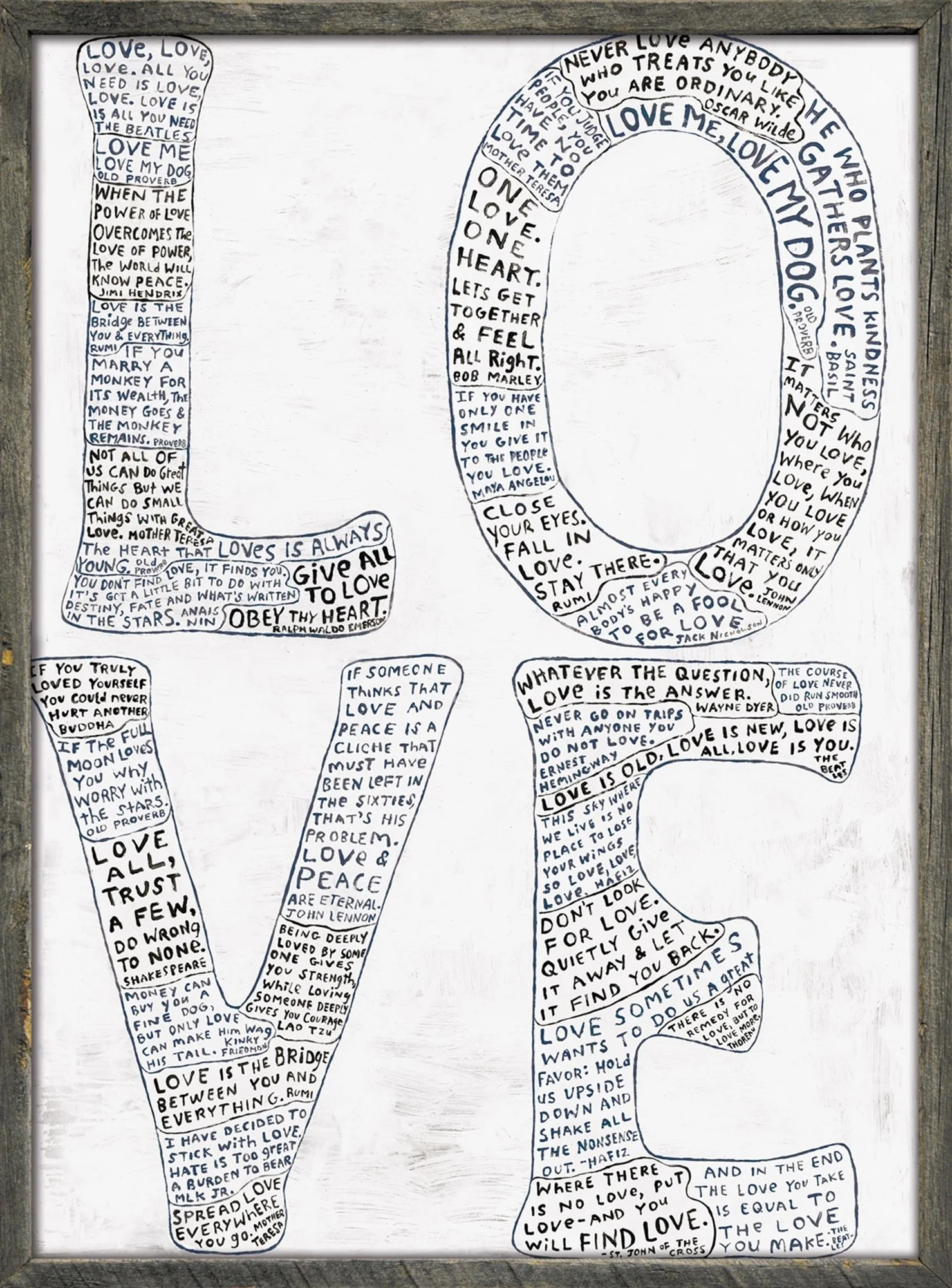 Art Print - L-O-V-E in White and Black - Image 4