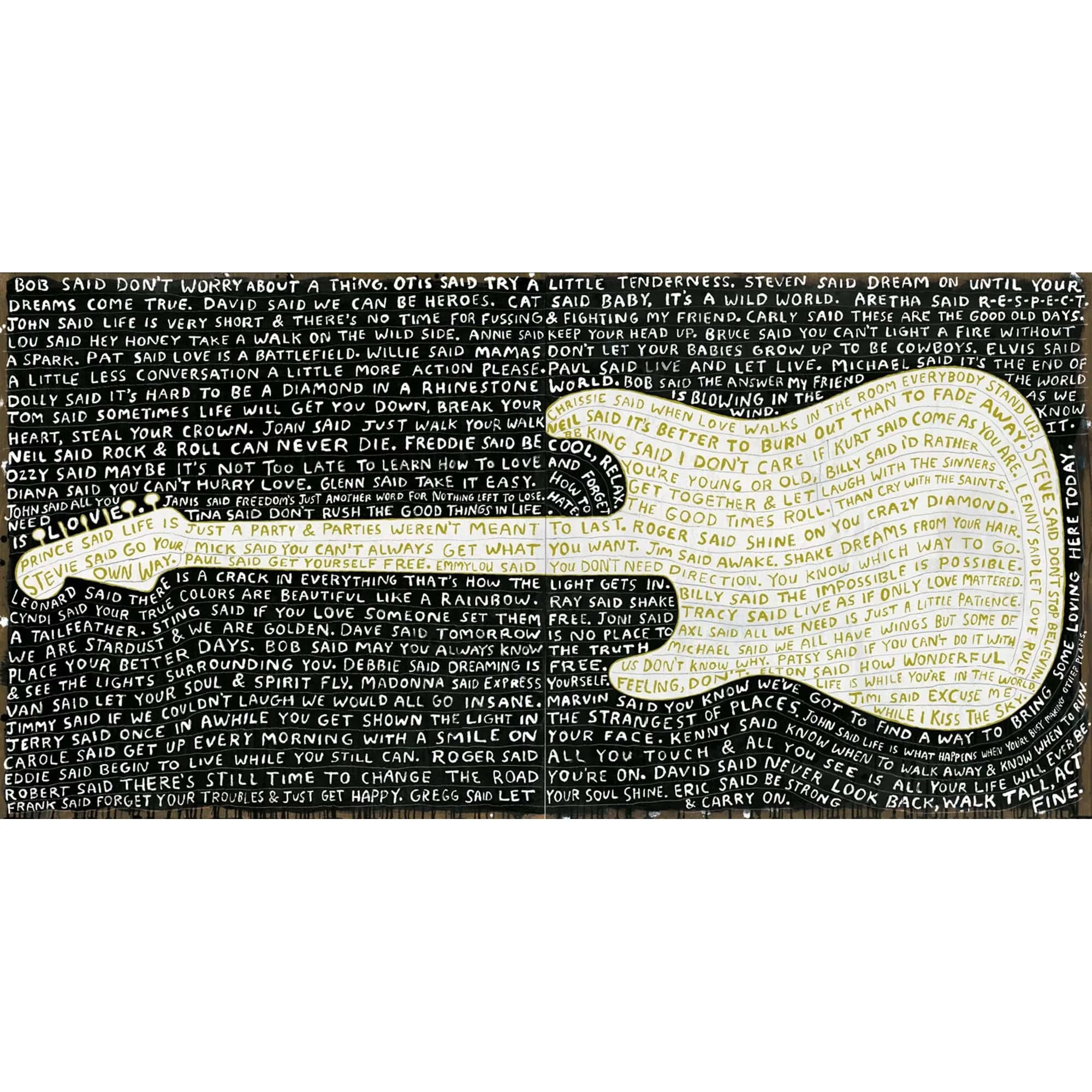 Art Print - Legends* Chartreuse - Guitar Gallery Wrap Panels - Image 3