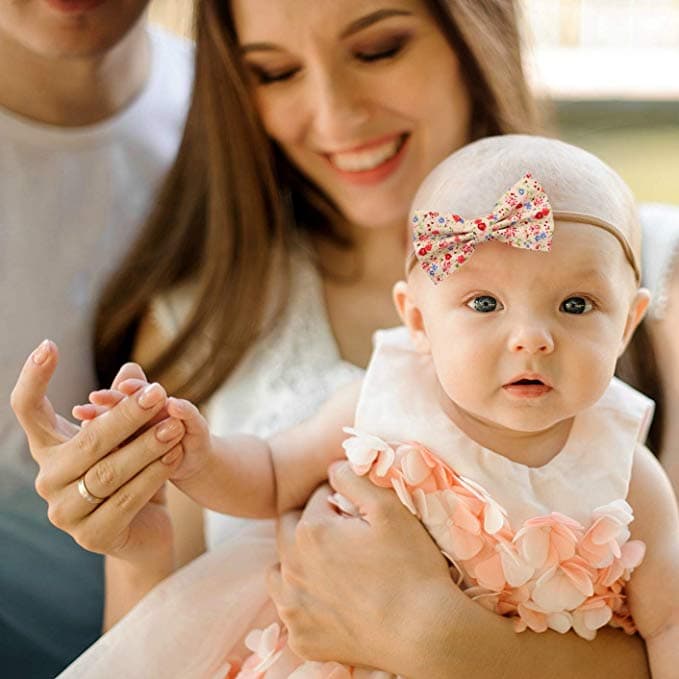 Baby Girl Headbands and bows - Nylon Headband Fits newborn toddler infant girls (Bow Tie Collection Mix) - Image 4