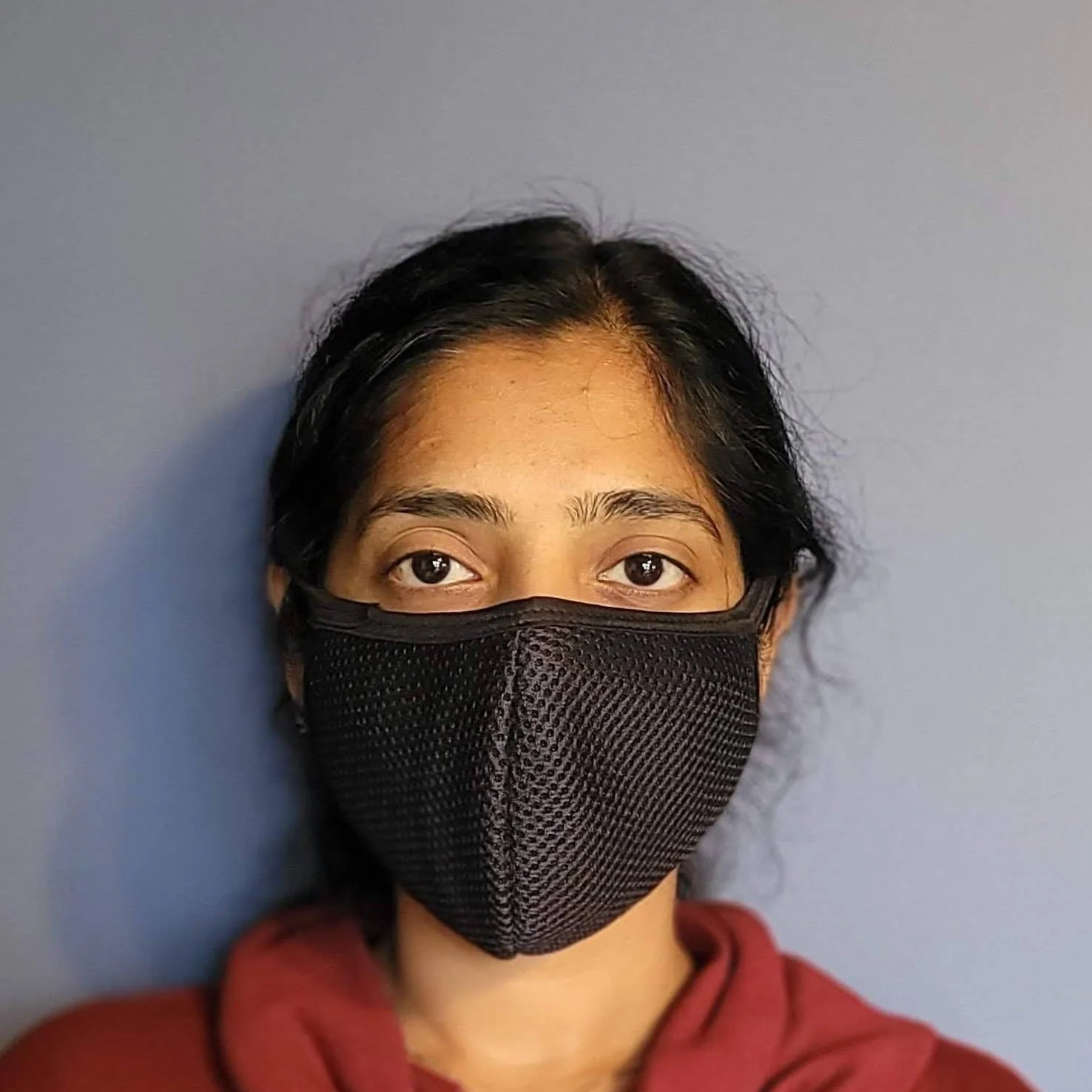 Black Mesh Two Layer Washable Cotton Face Masks