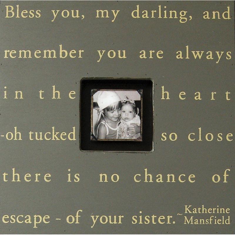 Handmade Wood Photobox with quote "Bless You, My Darling"