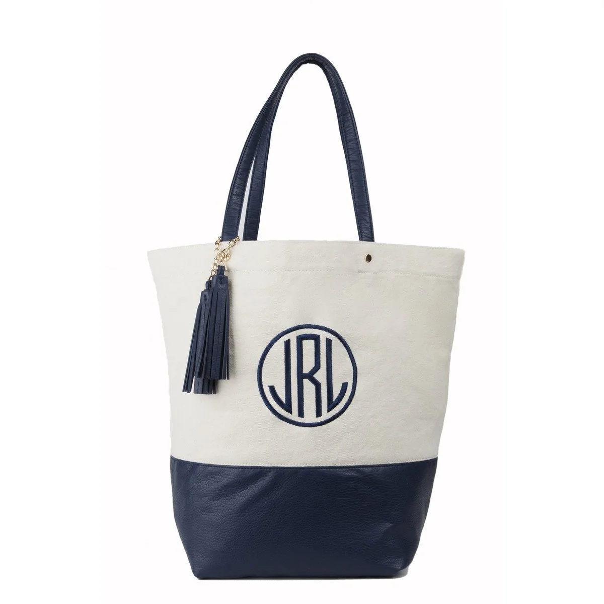 Canvas Monogrammed Personalized Carry All Tote Bag