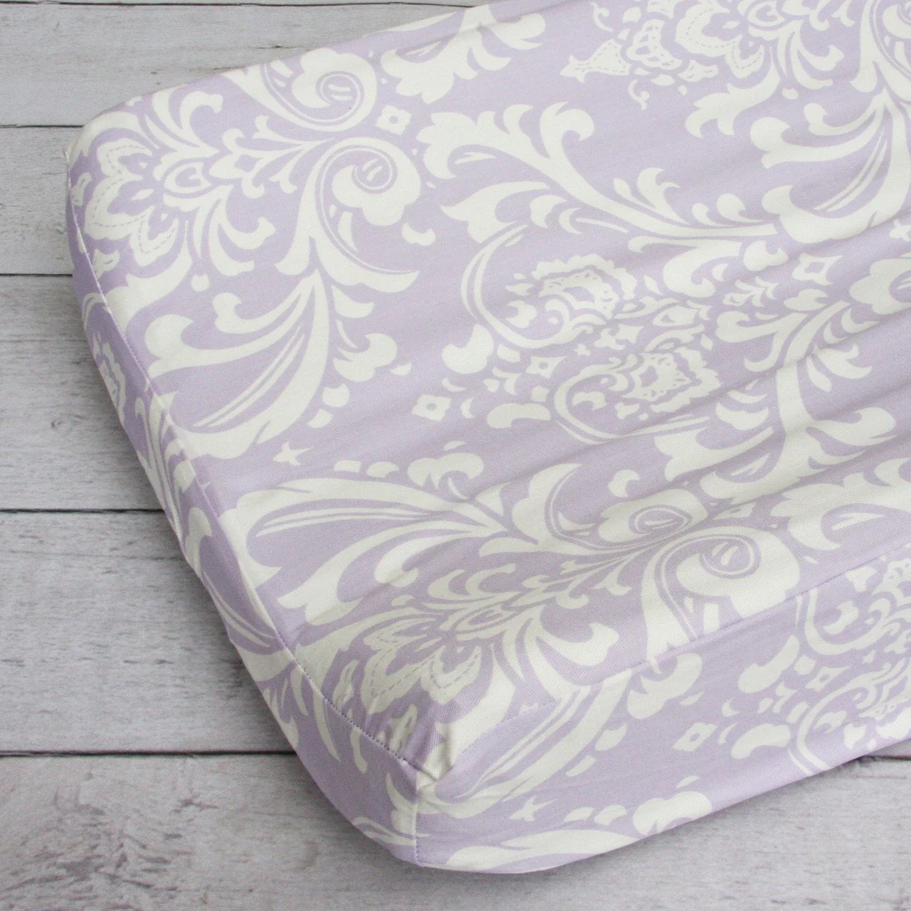 Changing Pad Cover | Lavender Sweet Lace Damask