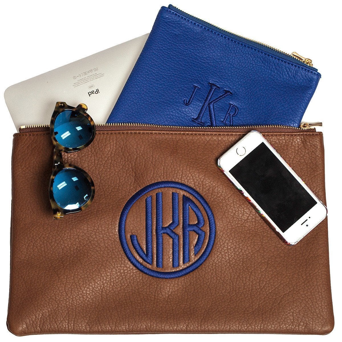 Cobalt Monogrammed Personalized Clutch - Image 8