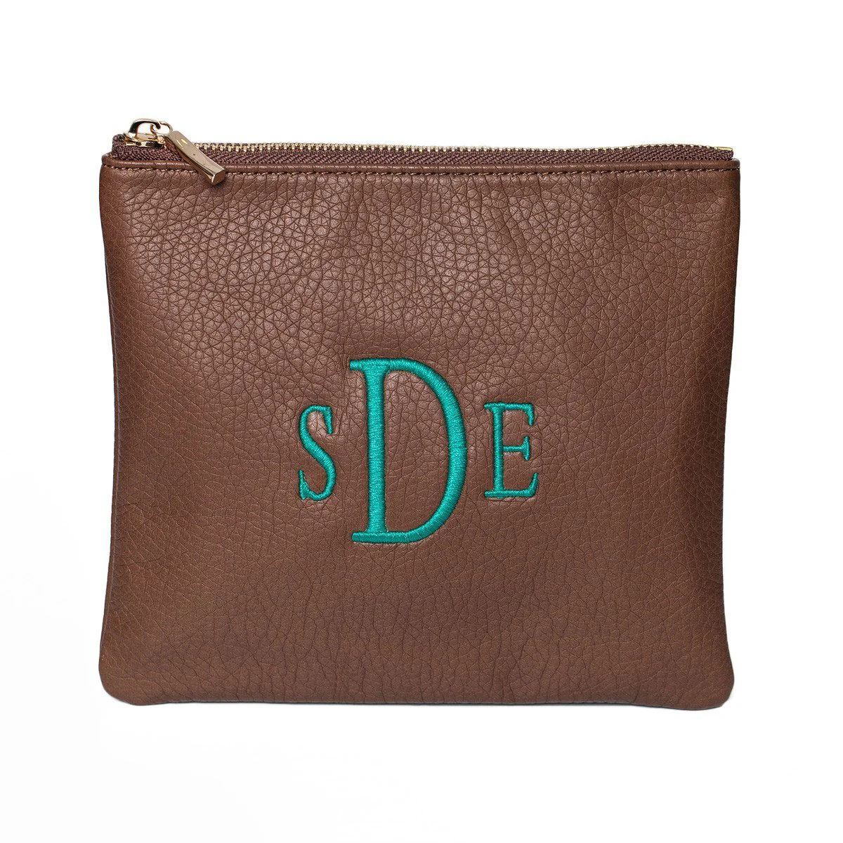 Cognac Personalized Makeup Bag
