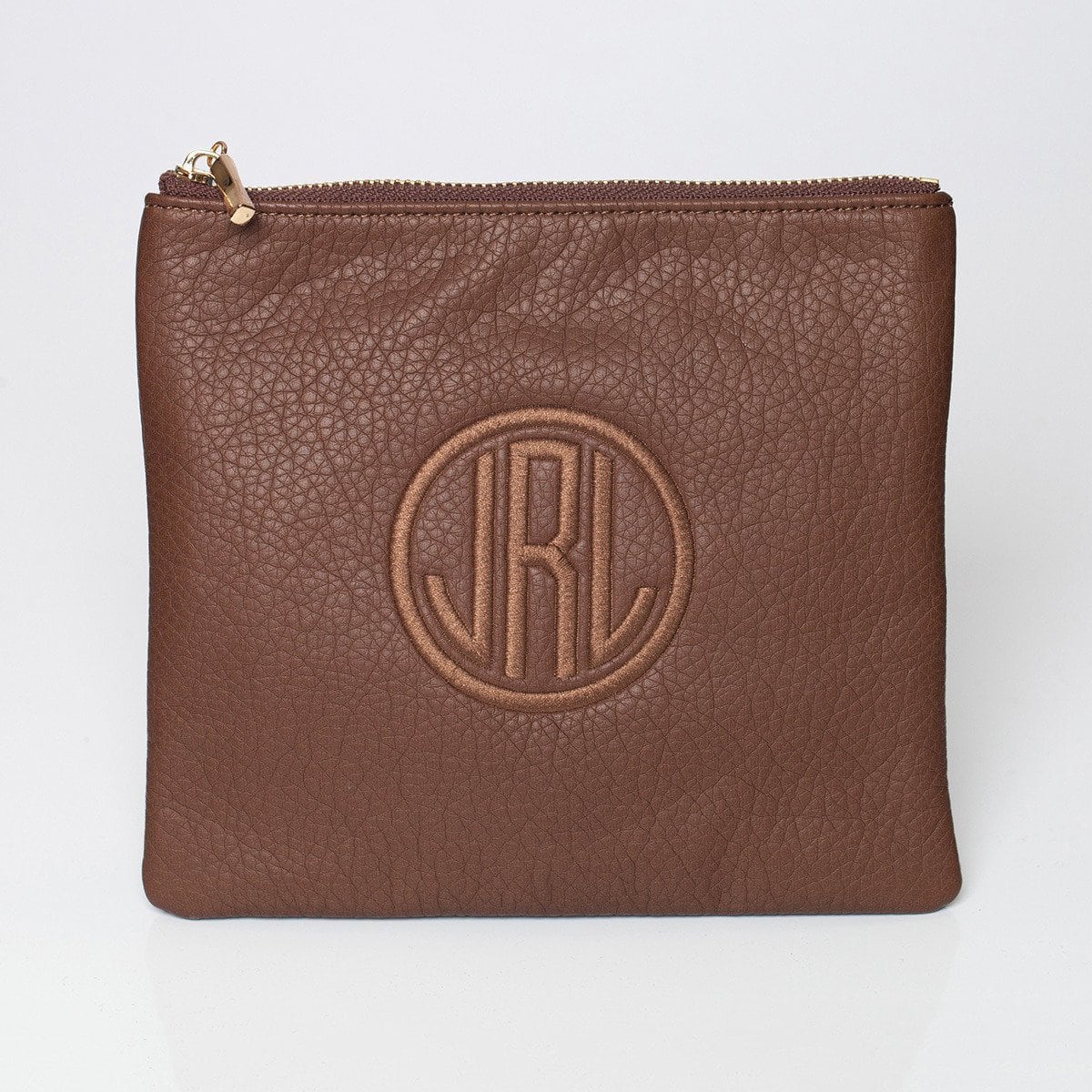 Cognac Personalized Makeup Bag - Image 2