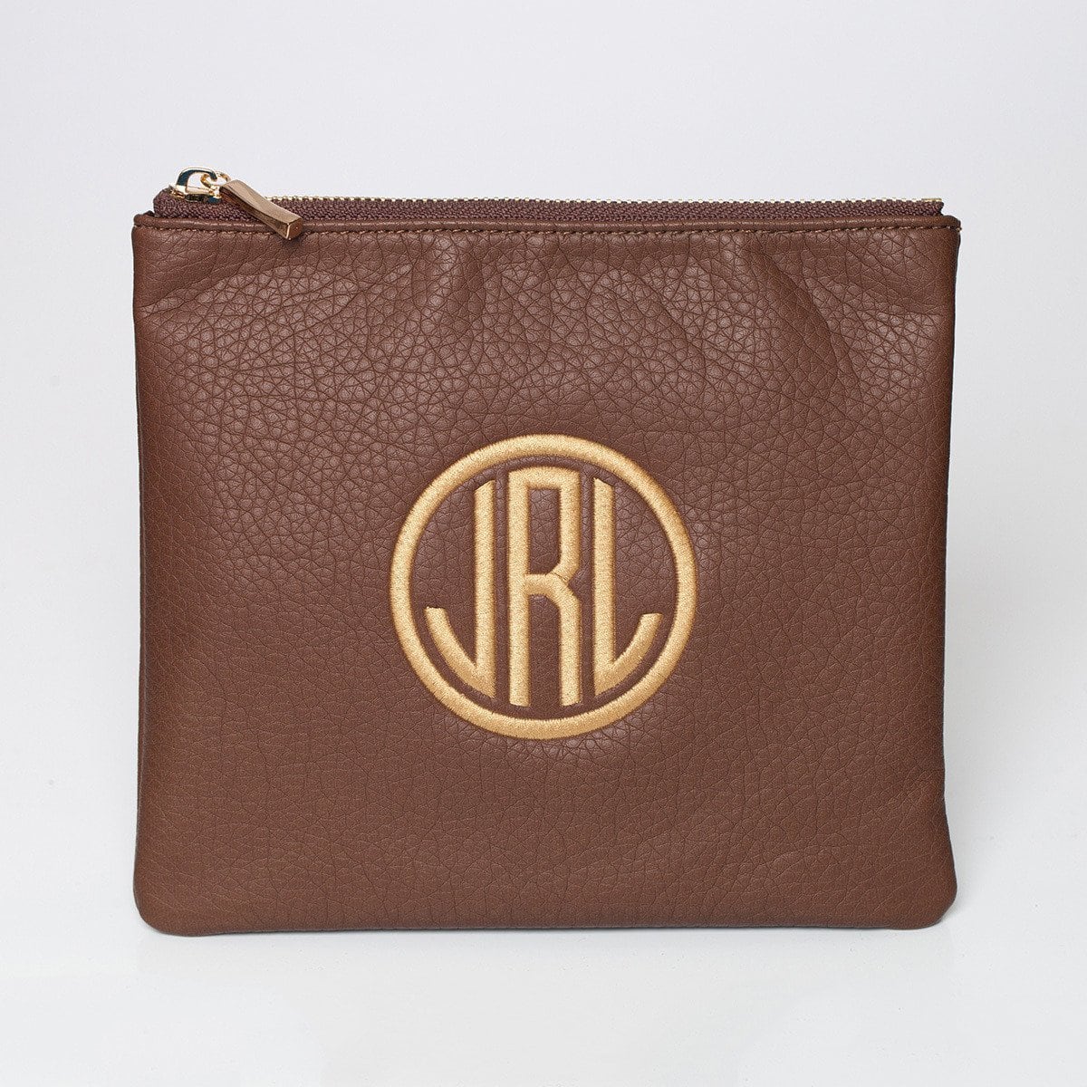 Cognac Personalized Makeup Bag - Image 3