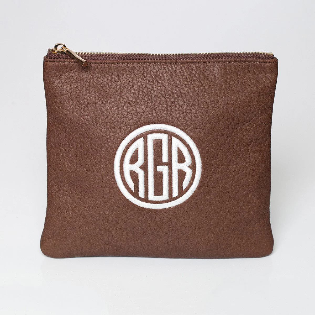 Cognac Personalized Makeup Bag - Image 4