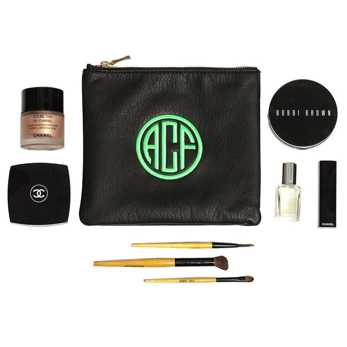 Cognac Personalized Makeup Bag - Image 9