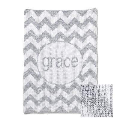 Metallic Chevron Personalized Stroller Blanket or Baby Blanket