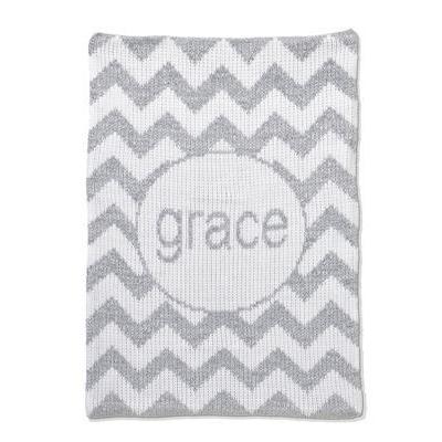 Metallic Chevron Personalized Stroller Blanket or Baby Blanket - Image 2