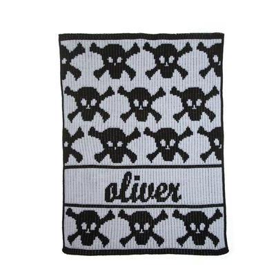 Lots of Skulls & Crossbones Personalized Stroller Blanket or Baby Blanket