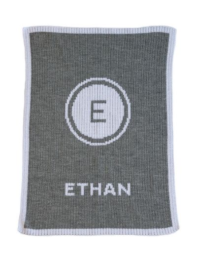 Initial Stamp & Name Personalized Stroller Blanket or Baby Blanket
