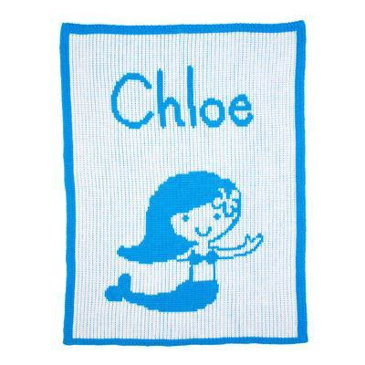 Mermaid & Name Personalized Stroller Blanket or Baby Blanket
