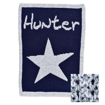 Metallic Single Star & Name Stroller Blanket or Baby Blanket