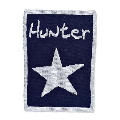 Metallic Single Star & Name Stroller Blanket or Baby Blanket - Image 2