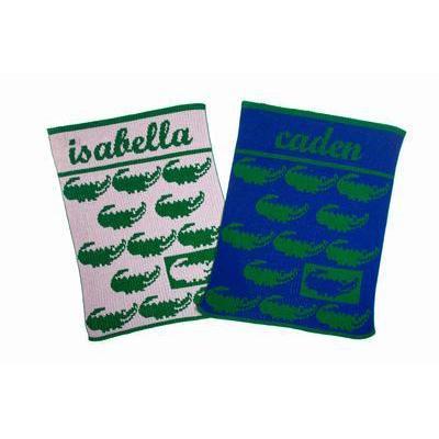 The Preppy Gator & Name Stroller Blanket or Baby Blanket - Image 3
