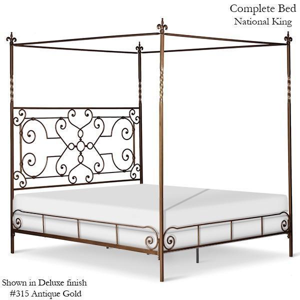Corsican Iron Canopy Bed 41782 | Straight Canopy Bed with Scrolls - Image 2