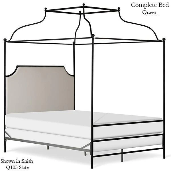 Corsican Iron Canopy Bed 43152 | Olivia Double Canopy Bed with Upholstered Headboard - Image 2