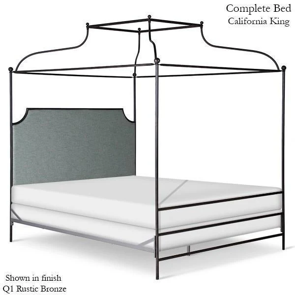 Corsican Iron Canopy Bed 43152 | Olivia Double Canopy Bed with Upholstered Headboard - Image 3