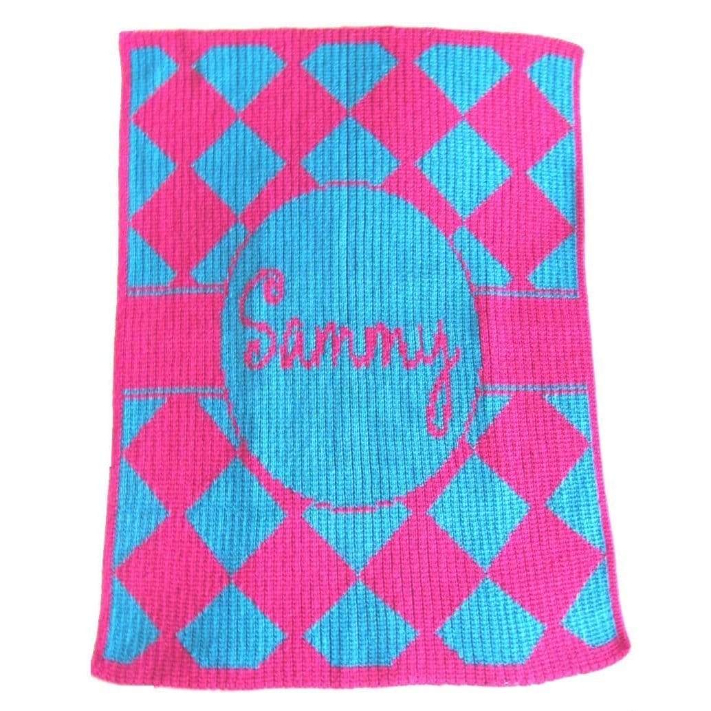 Diamonds Personalized Stroller Blanket or Baby Blanket
