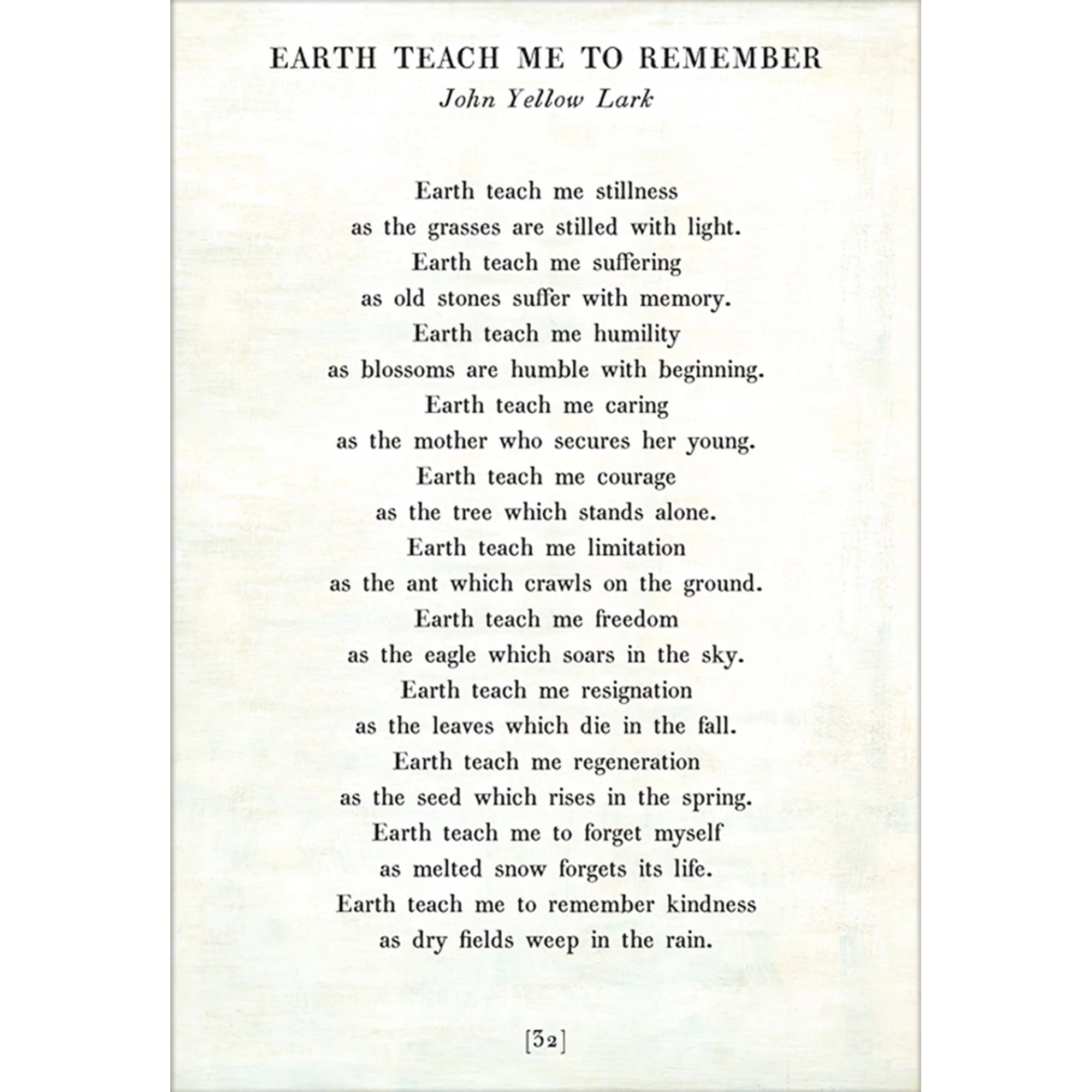 Earth Teach Me to Remember- Poetry Collection Art Print - Image 2
