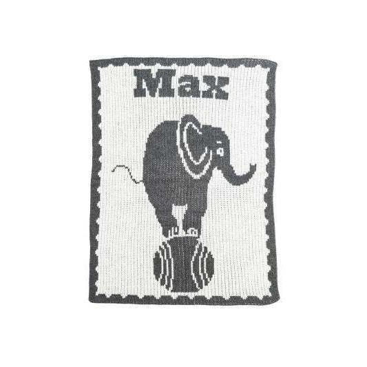 Elephant on Ball Personalized Stroller Blanket or Baby Blanket