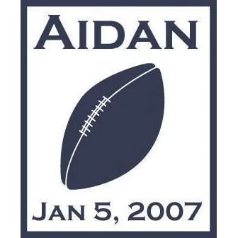 Single Football Personalized Stroller Blanket or Baby Blanket - Image 2