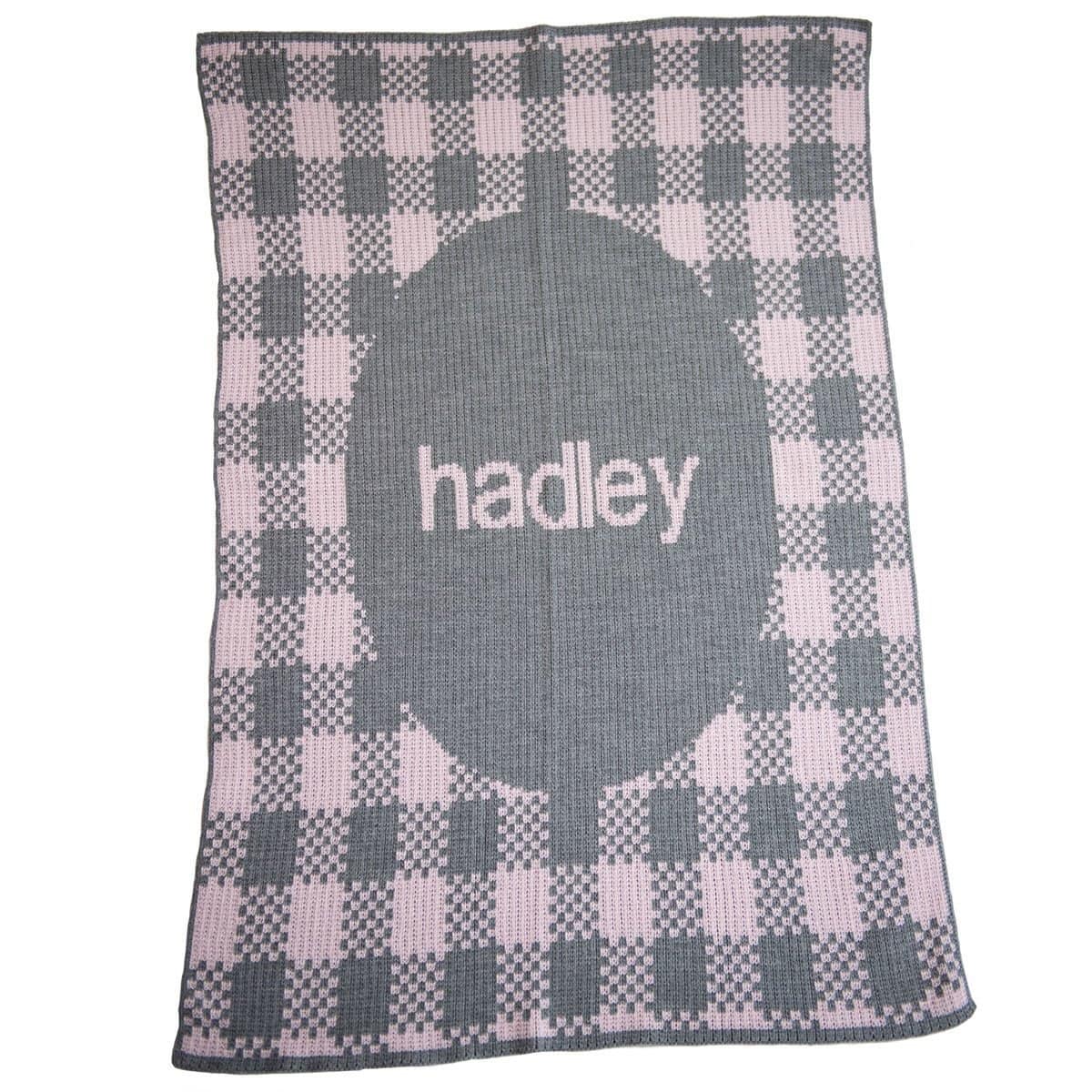 Gingham & Name Personalized Baby Blanket - Image 2