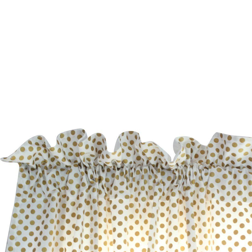 Alexa's Girl Baby Bedding - Gold Dots with Peach and Coral Waterfall Ruffled Skirt - Image 6