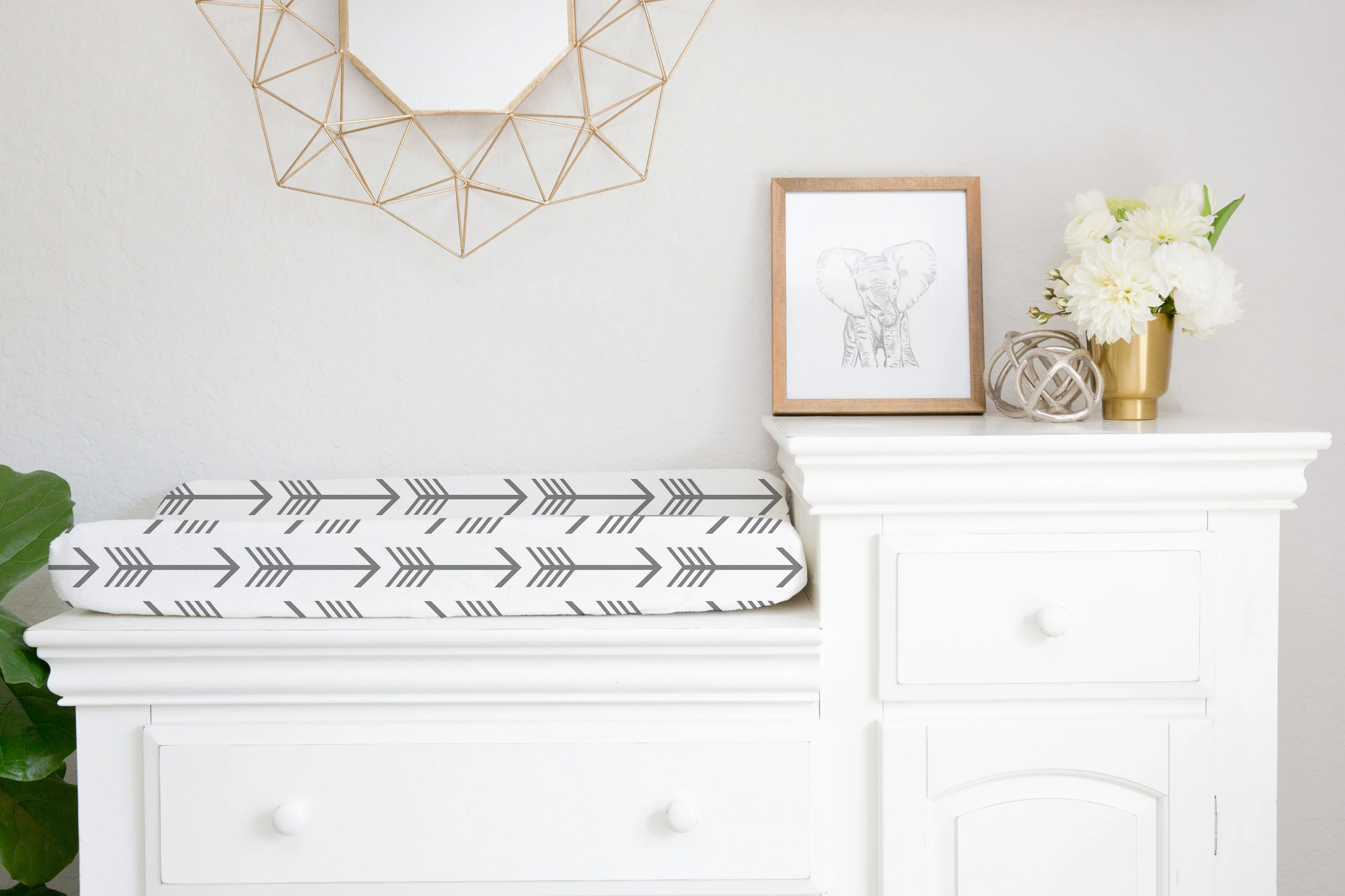 Grey Arrows Changing Pad Cover - Image 4