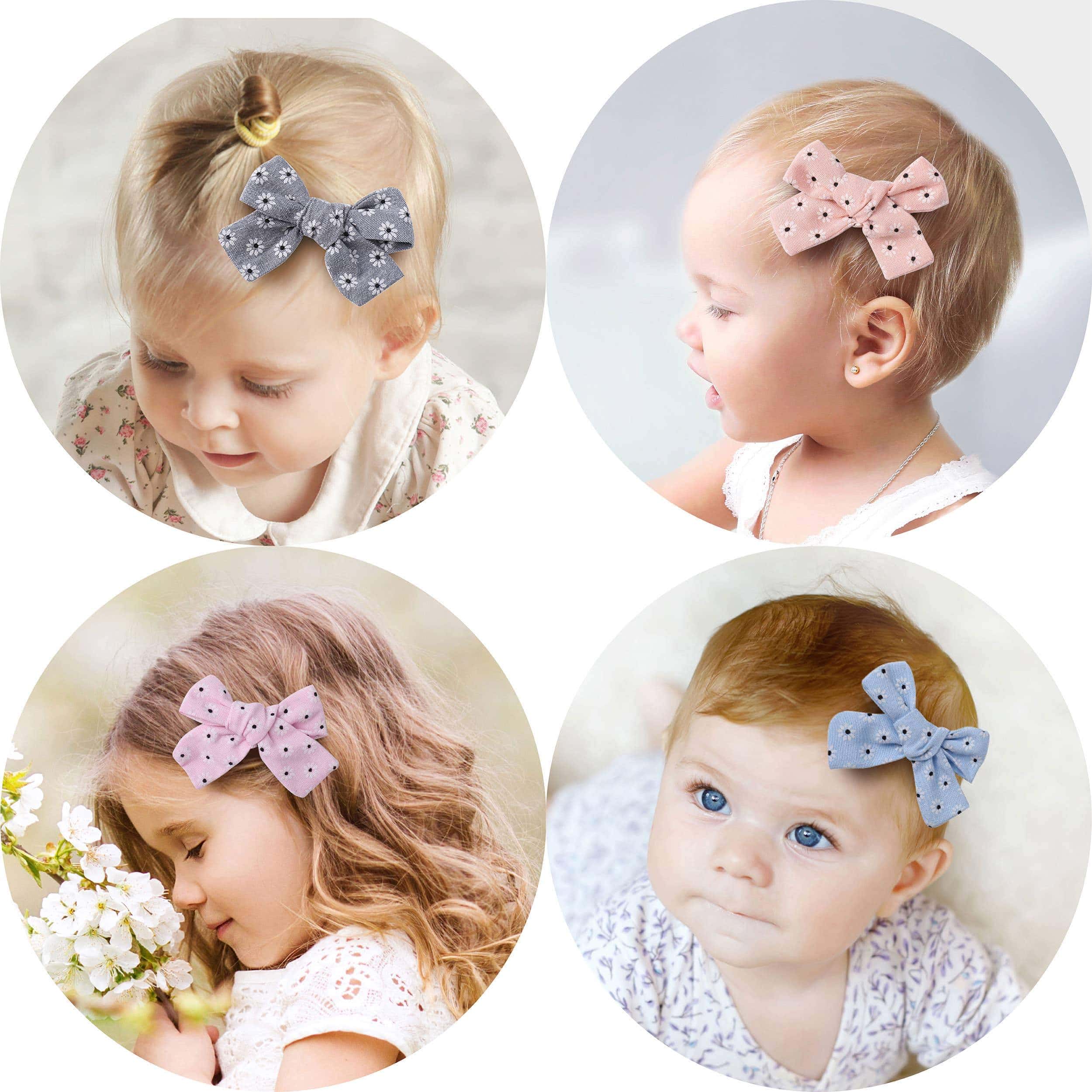 Floral hair clips bows for toddler girls - girl hair accessories barrettes - bow alligator clip for Teens Kids Toddlers (Linen Mix) - Image 3