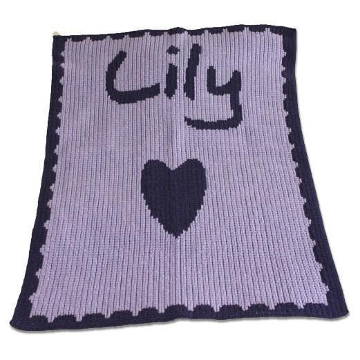 Single Heart and Scalloped Edge Personalized Stroller Blanket or Baby Blanket - Image 2