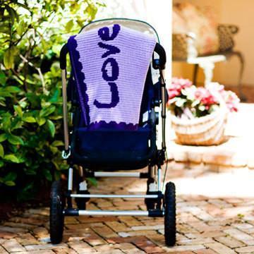 Single Heart and Scalloped Edge Personalized Stroller Blanket or Baby Blanket - Image 3