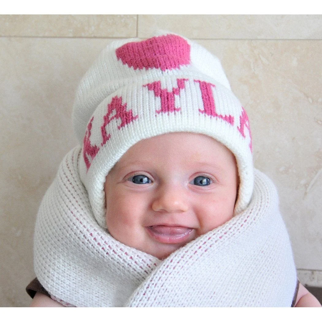 Single Heart Personalized Knit Hat - Image 5