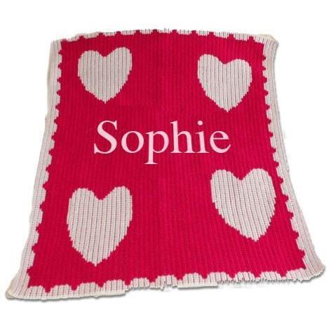 Floating Hearts Personalized Stroller Blanket or Baby Blanket