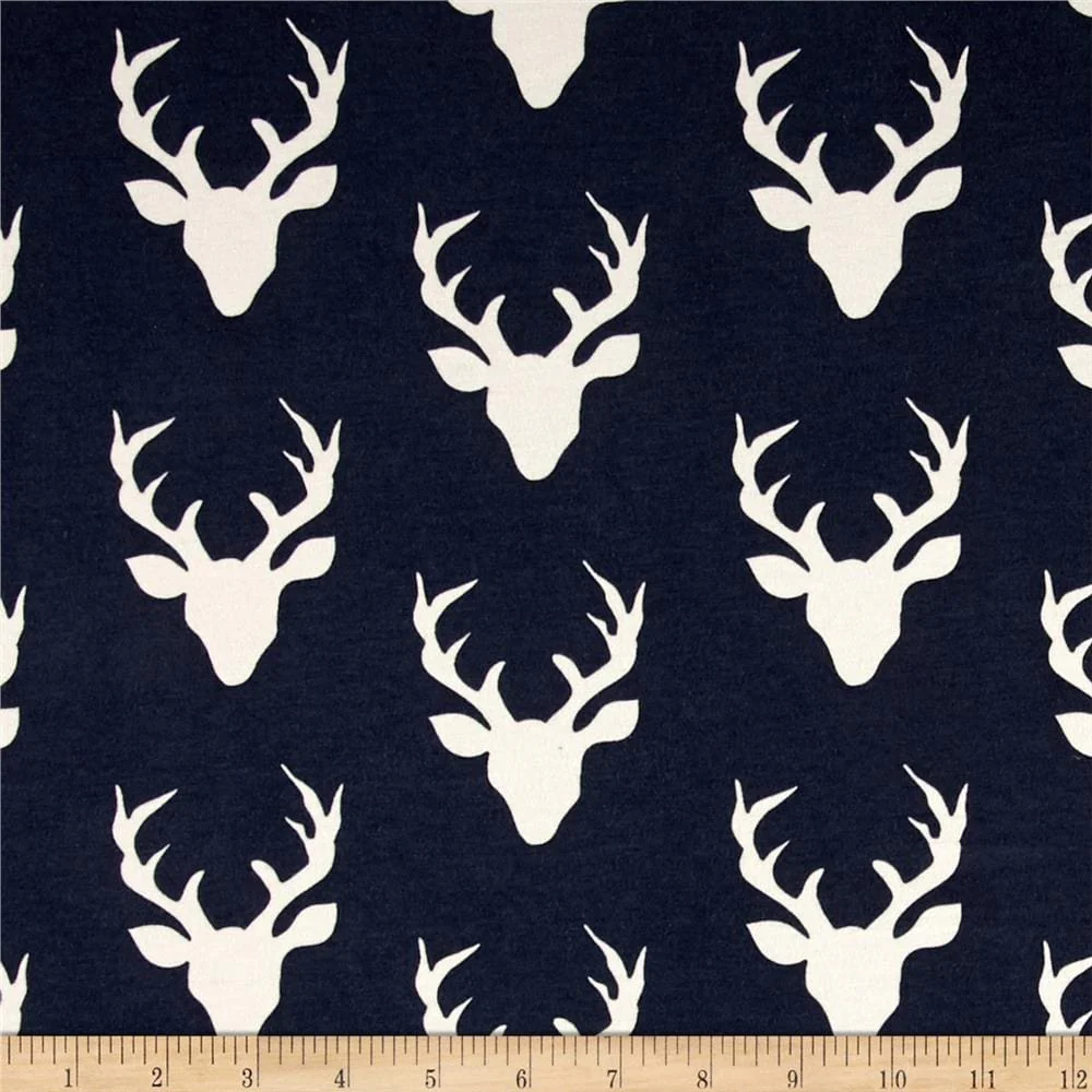 Hello Bear Buck Forest Twilight Fabric by the Yard | 100% Cotton