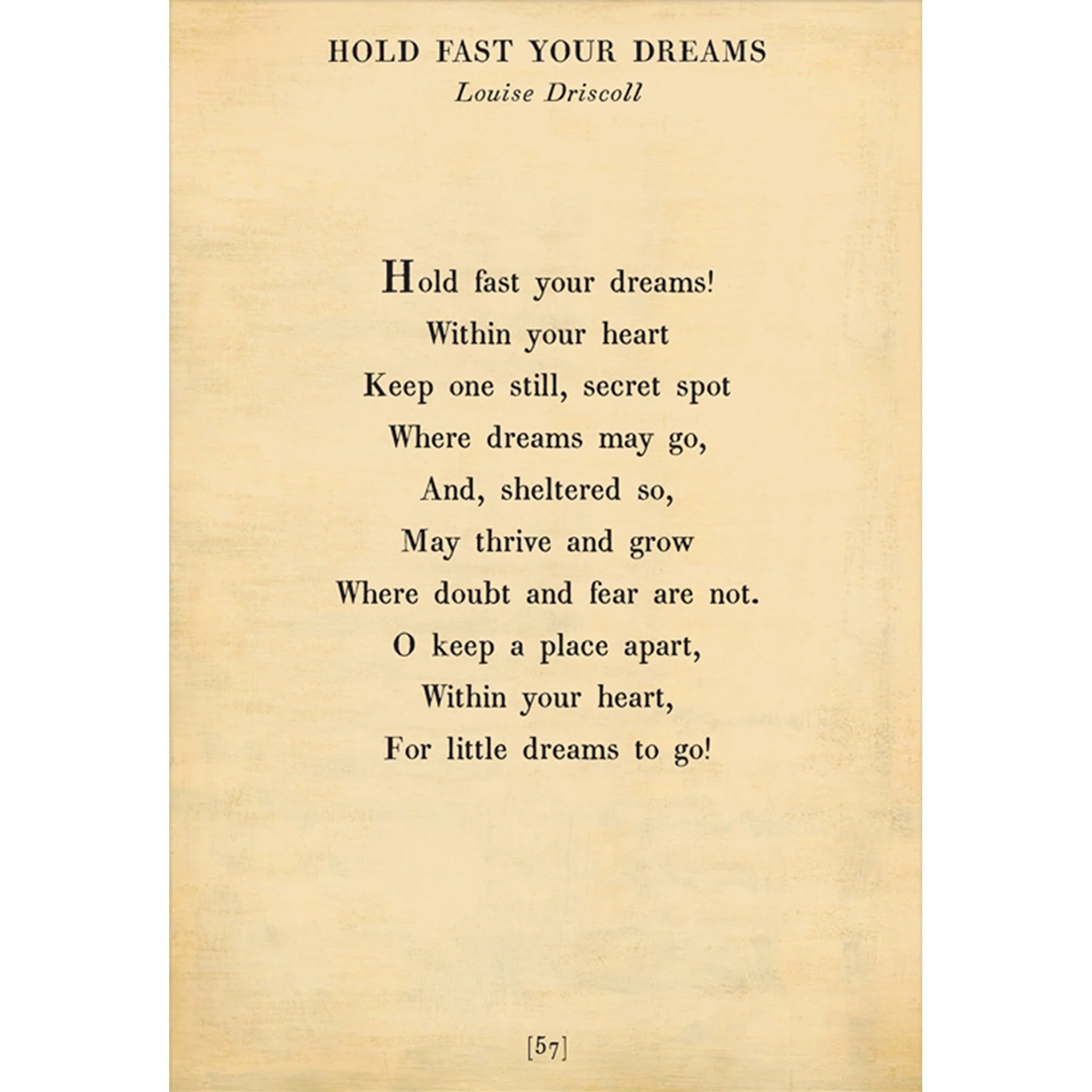 Hold Fast Your Dreams - Poetry Collection Art Print - Image 4
